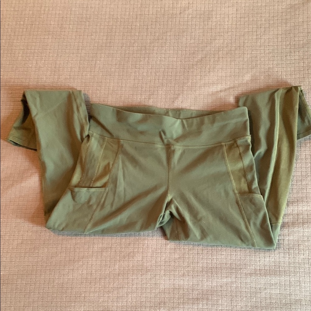 JoyLab Olive Green Yoga Workout Gym Lounge Leggings Pants with 3 Pockets size M